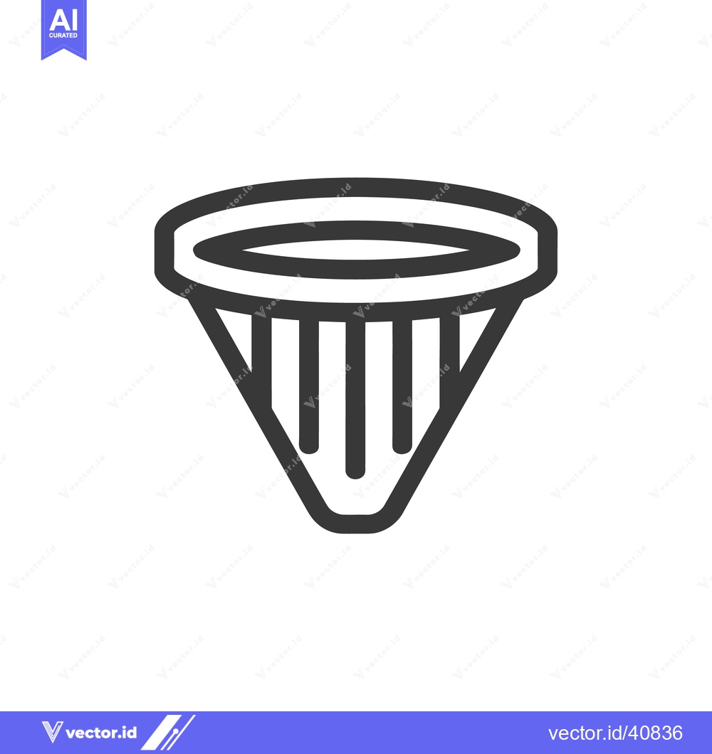 Premium Vector dari Minimalist Coffee Filter Icon: Simple Black Line Art on White Backgrou