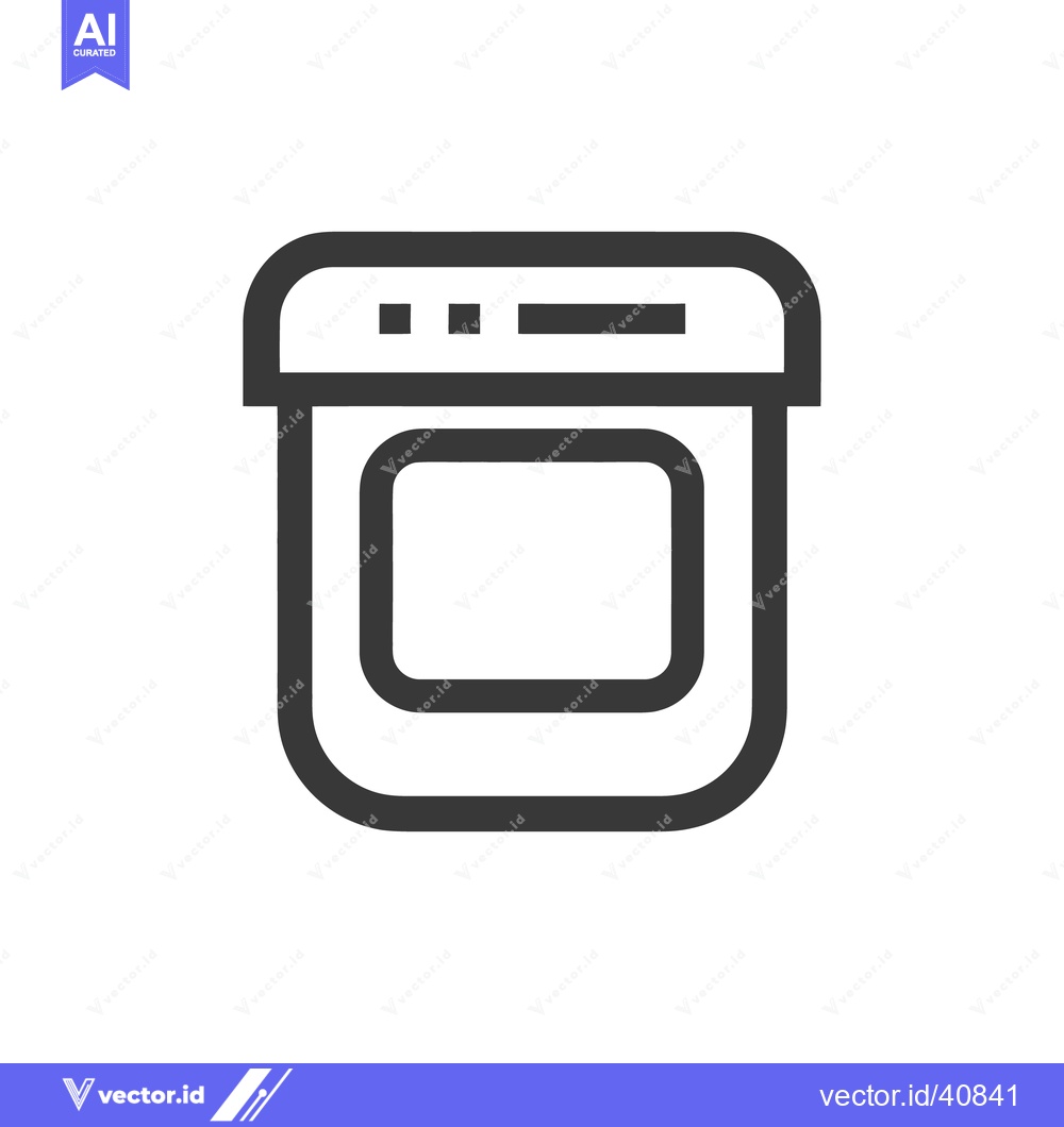 Premium Vector of Minimalist Oven Icon: Clean Line Art for Kitchen Appliance Symbolism