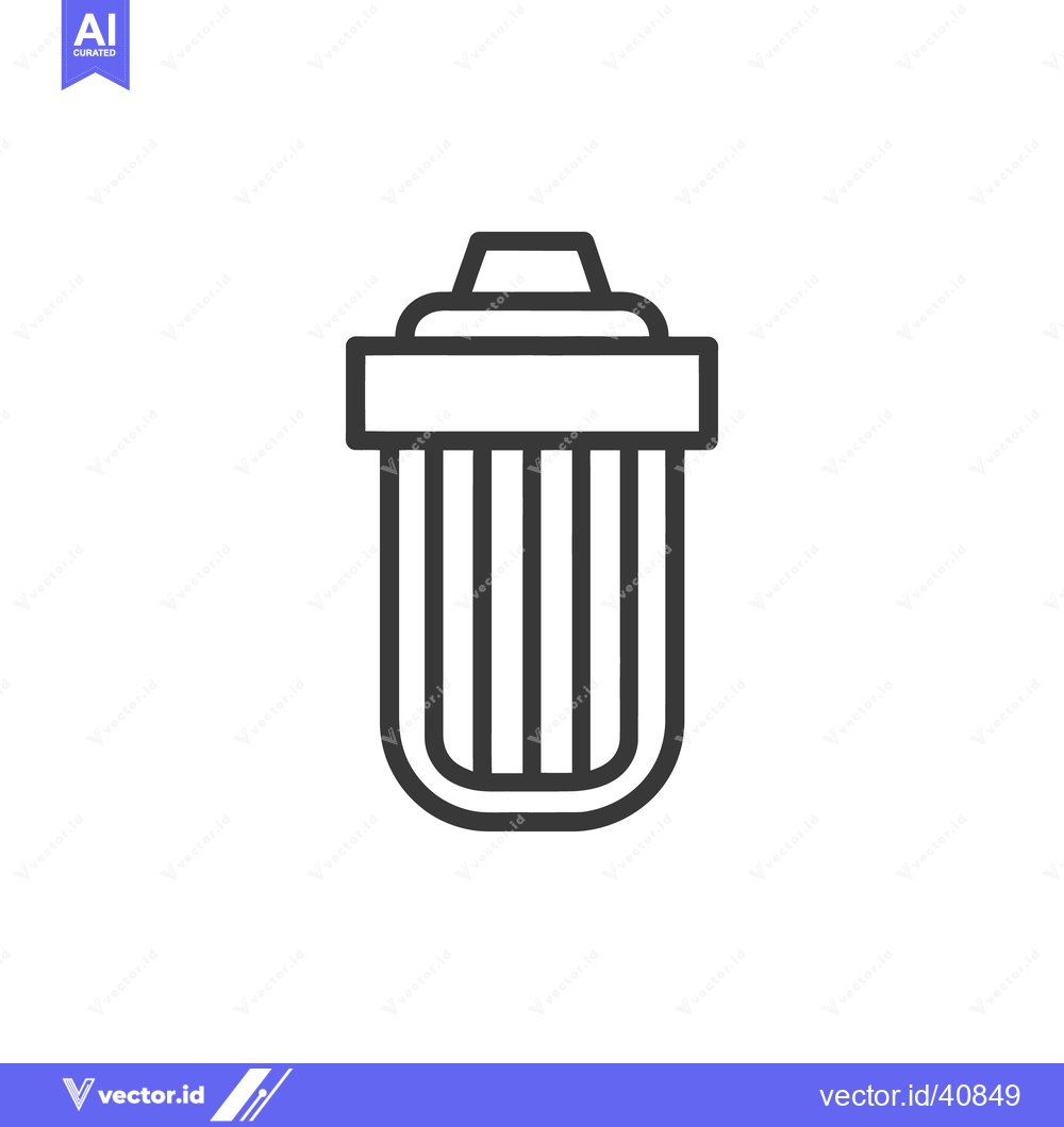 Premium Vector dari Minimalist Trash Can Icon: Clean Line Art Symbol for Waste Disposal