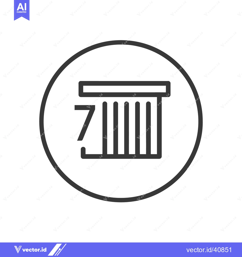 Premium Vector dari Minimalist Icon of a Server Rack within a Circle, Dark Gray Lines