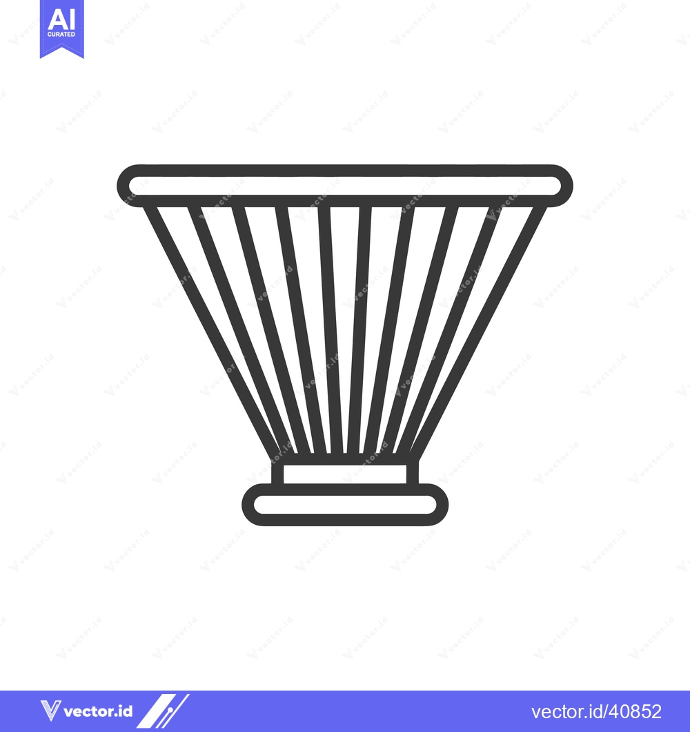Premium Vector of Minimalist Icon of a Traditional African Djembe Drum with Clean Lines