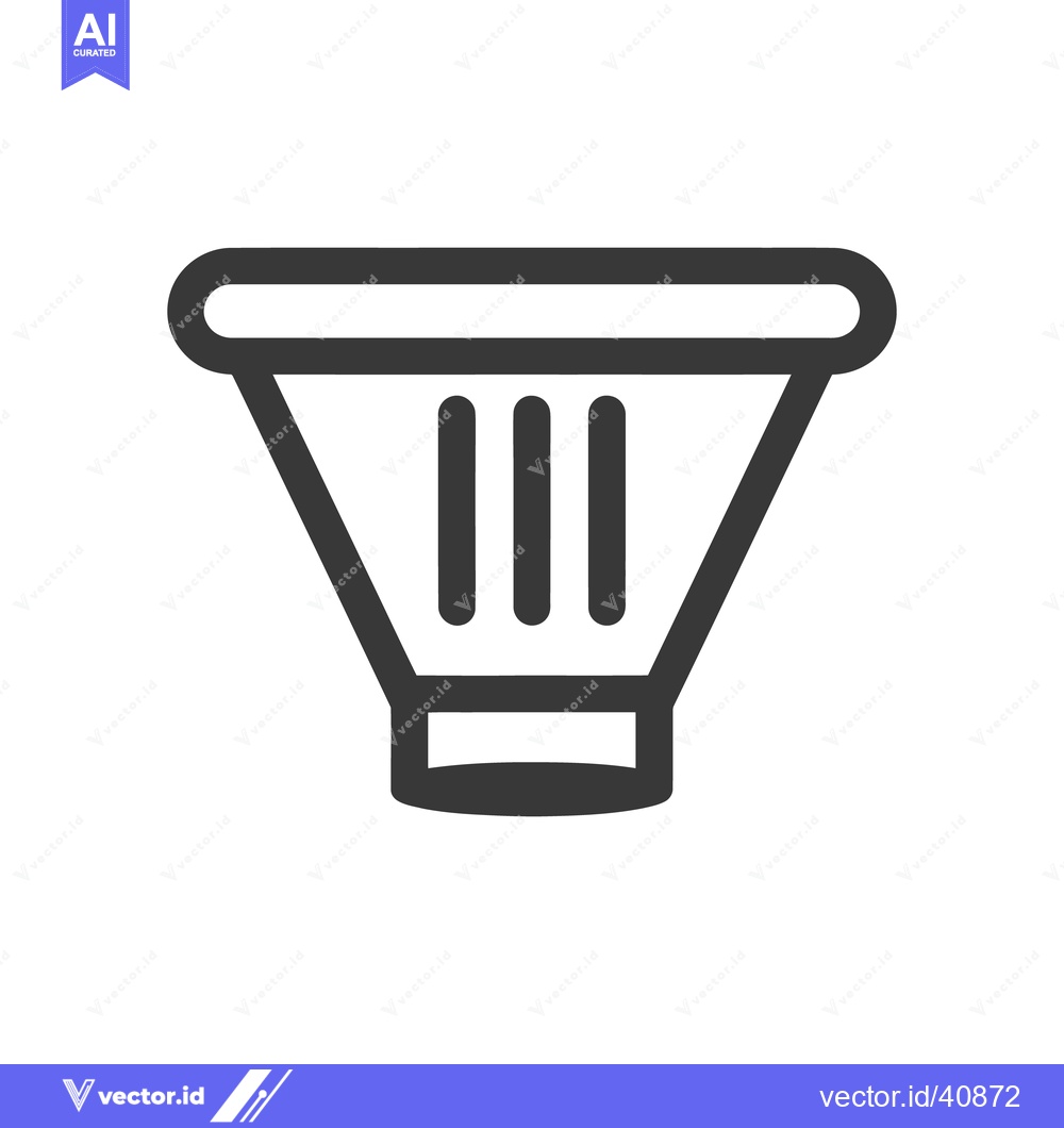 Premium Vector dari Minimalist Icon of a Funnel with Three Vertical Lines on White Backgro