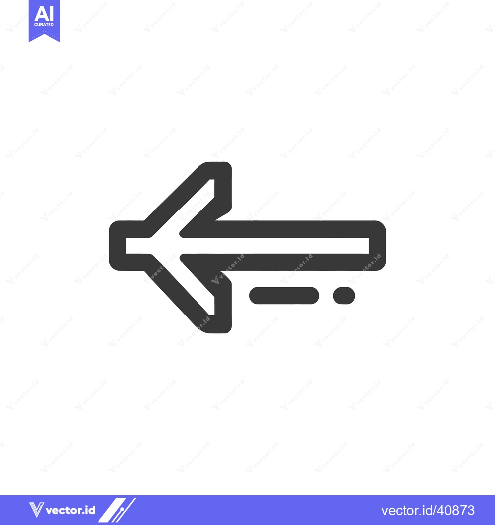 Premium Vector dari Bold Left Arrow Icon with Trailing Dots on White Background