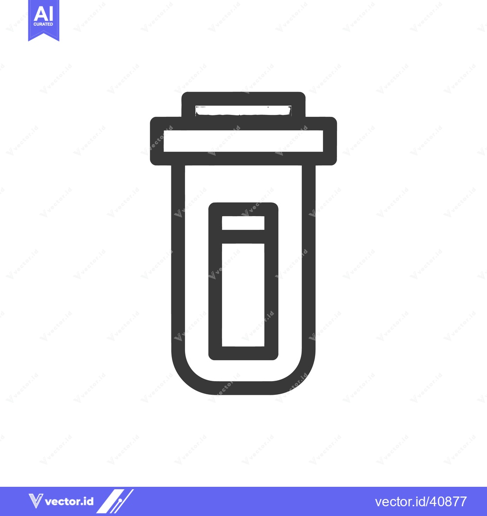 Premium Vector dari Minimalist Pill Bottle Icon: Bold Outline on White Background