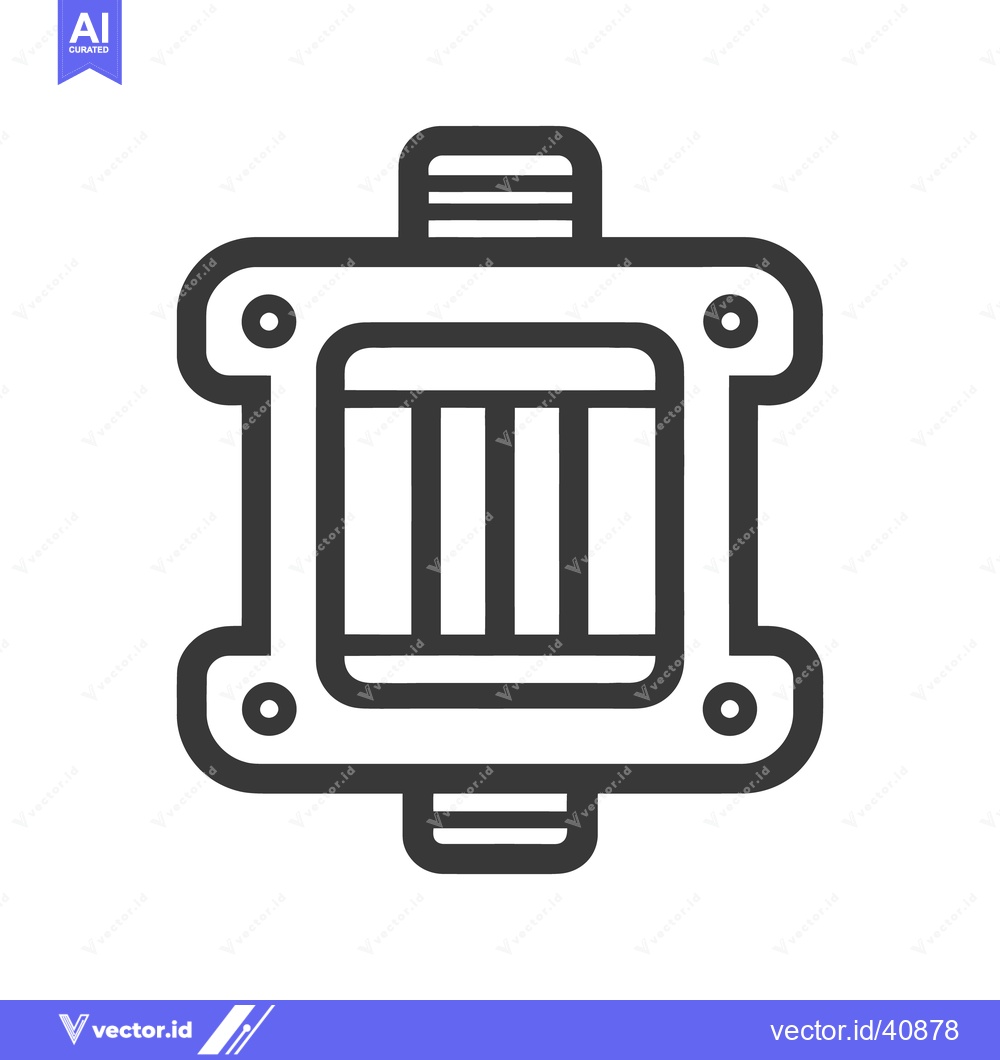 Premium Vector of Stylized Icon of a Vintage Lantern with Bold Outline and Geometric Det