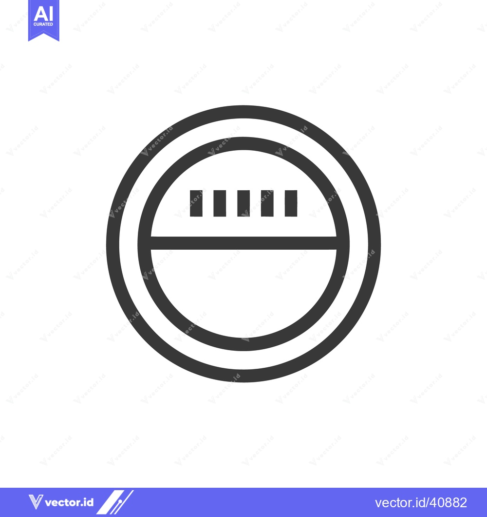 Premium Vector of Minimalist Icon: Double Circle with Rectangular Elements on White Back