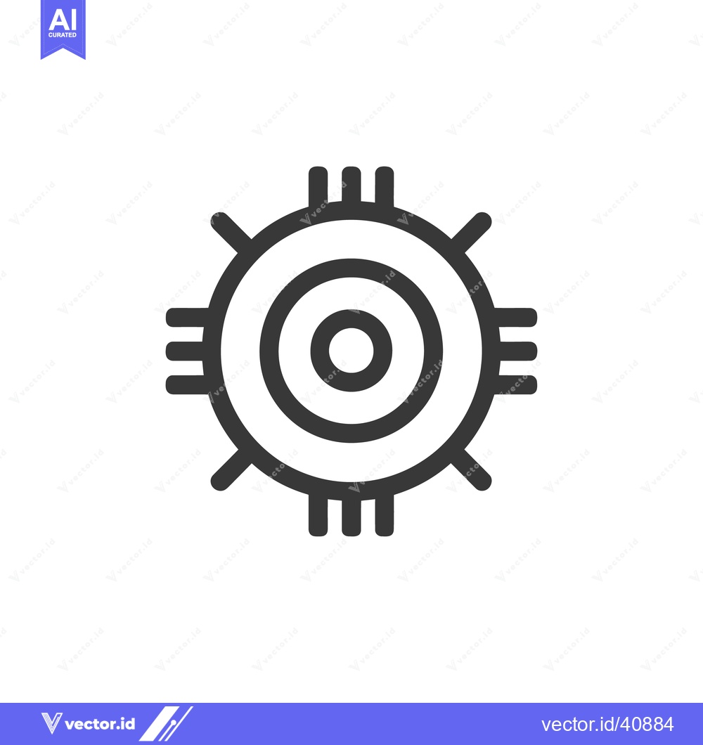 Premium Vector dari Concentric Circle Icon with Radiating Lines, Minimalist Design