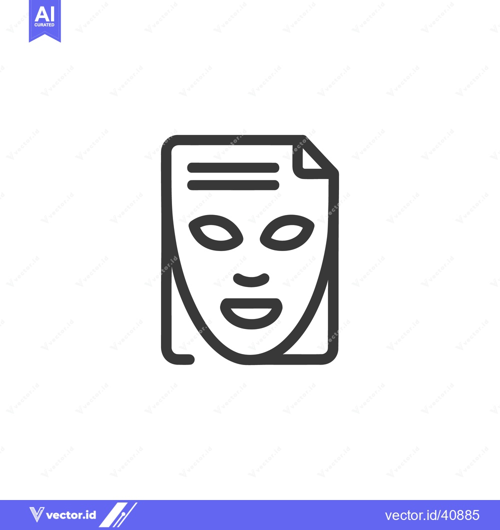Premium Vector of Minimalist Face Mask Icon: Skincare, Beauty Treatment, and Facial Care