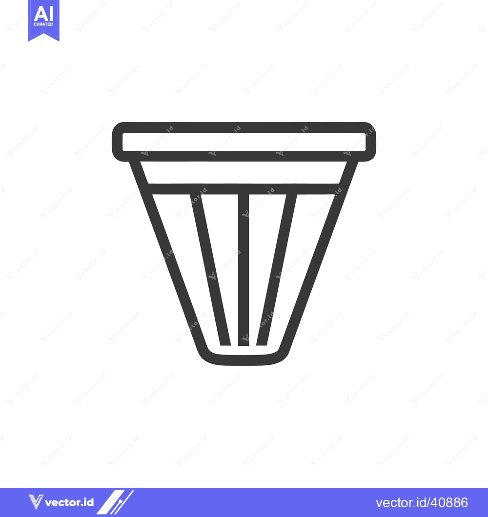Premium Vector dari Minimalist Coffee Filter Icon: Bold Outline on White Background