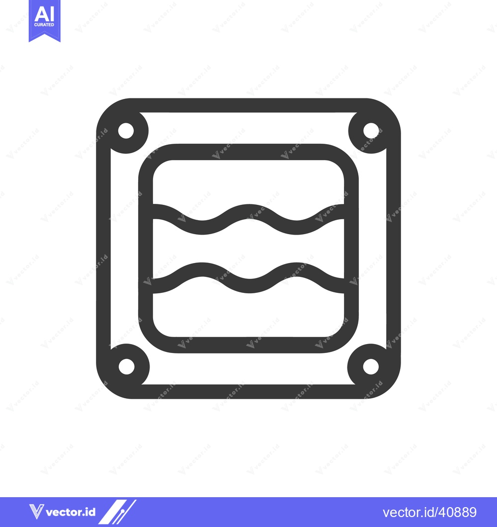 Premium Vector of Minimalist Swimming Pool Icon with Waves and Rounded Square Frame