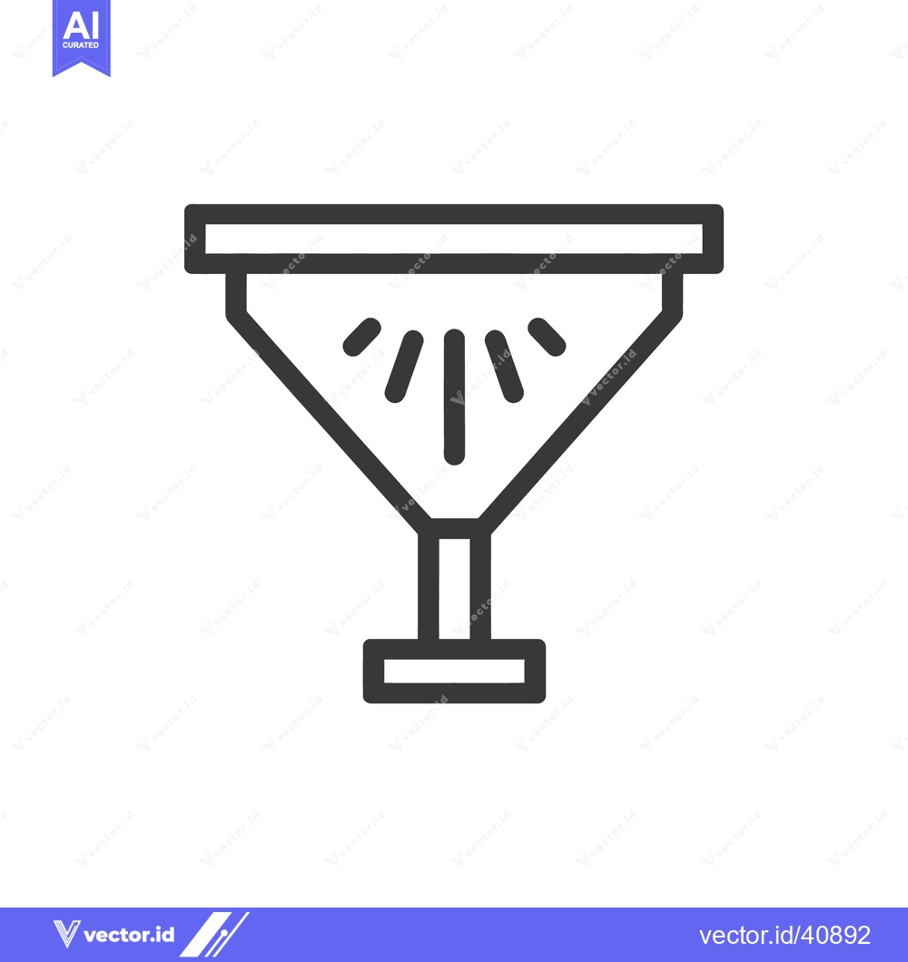 Premium Vector dari Minimalist Icon of a Spotlight with Rays on White Background
