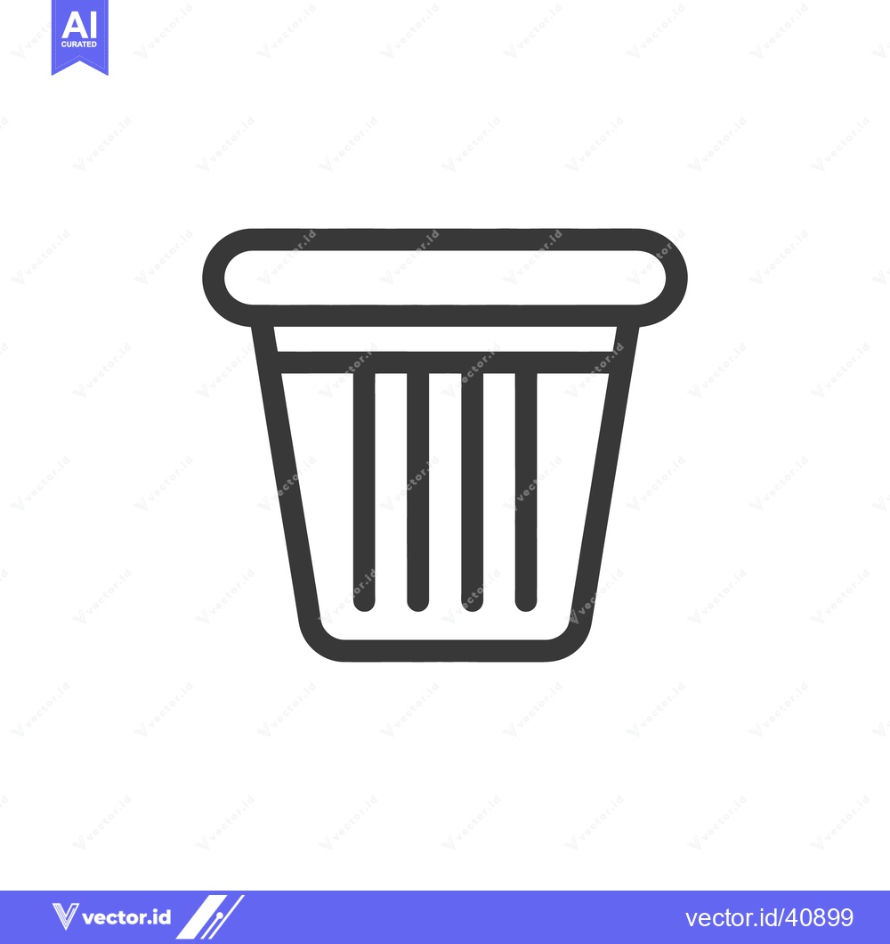 Premium Vector of Minimalist Trash Can Icon: Clean, Simple, and Modern Design