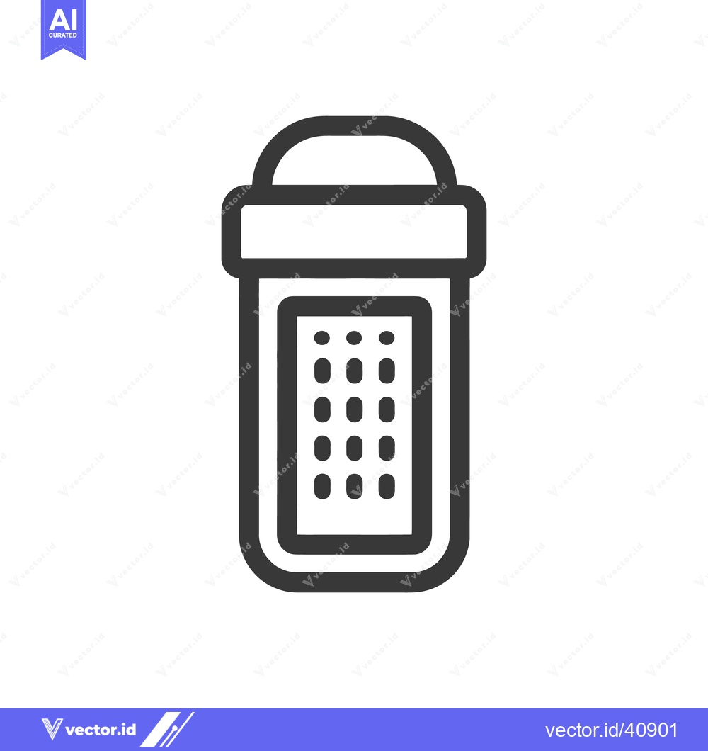 Premium Vector dari Simple Grater Icon: Kitchen Utensil with Rounded Edges and Perforated