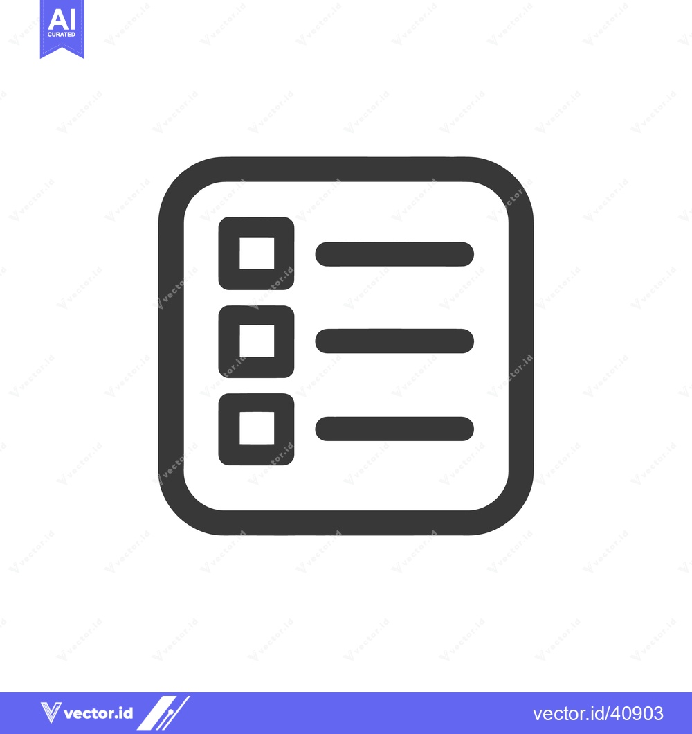 Premium Vector dari Simple Dark Gray Checklist Icon on White Background, Minimalist Design