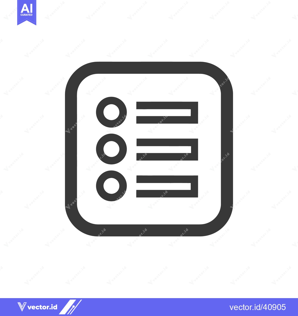 Premium Vector of Simple Dark Gray List Icon on White Background