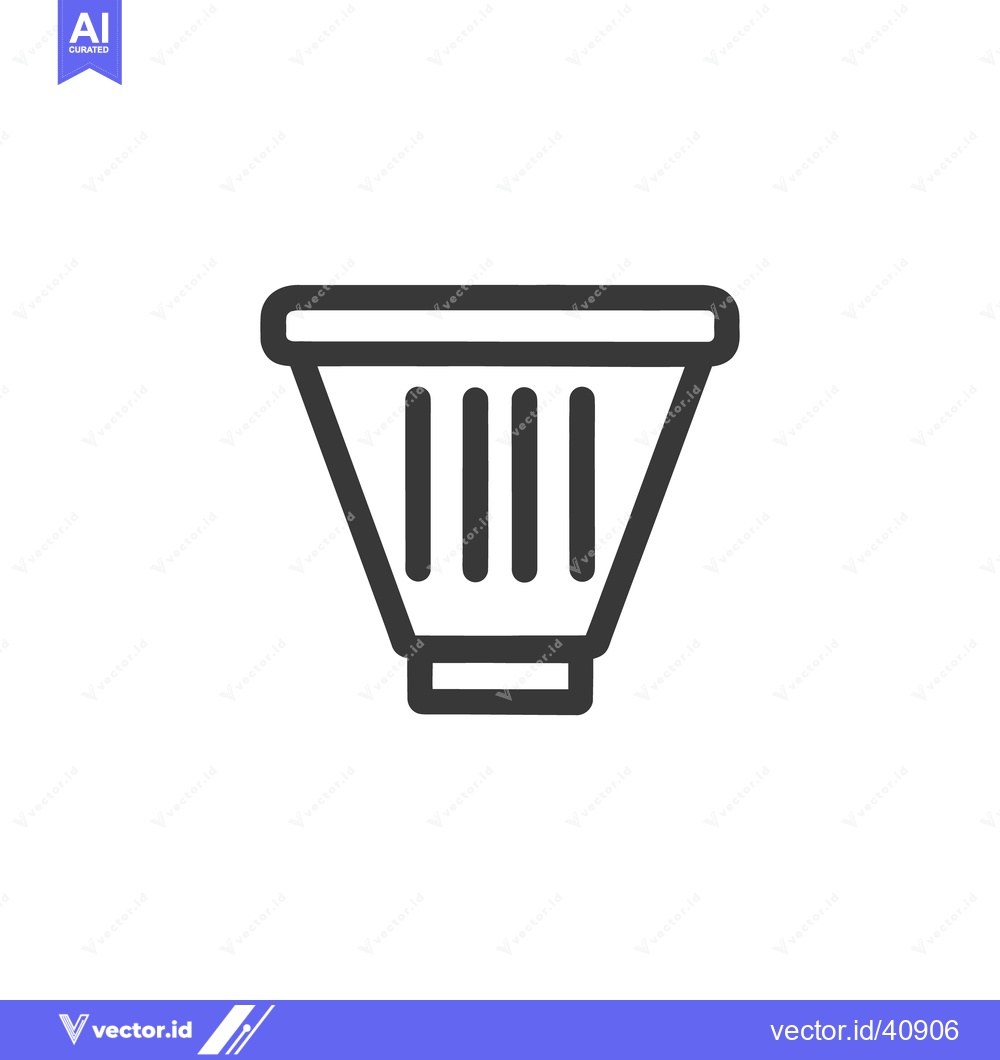 Premium Vector dari Minimalist Icon of a Coffee Filter with Vertical Lines on White Backgr