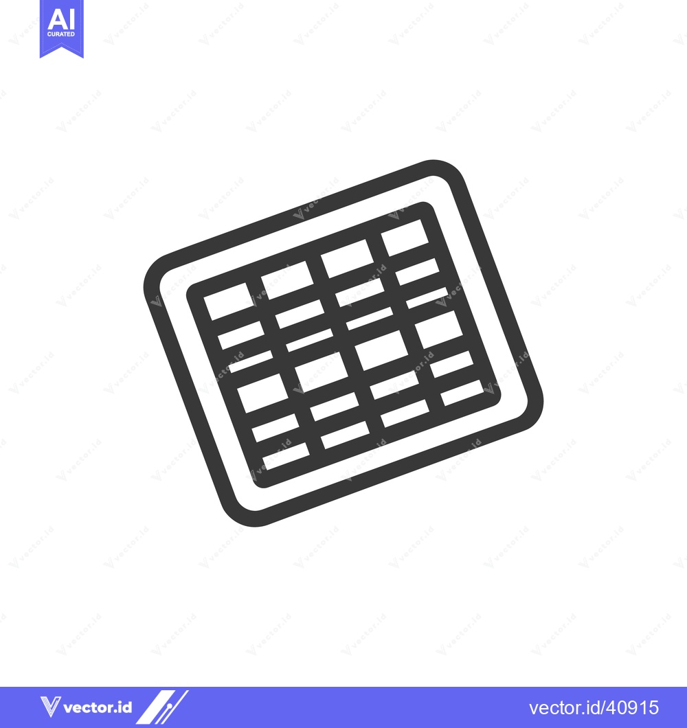 Premium Vector dari Spreadsheet Grid Icon: Clean, Minimalist Design on White Background