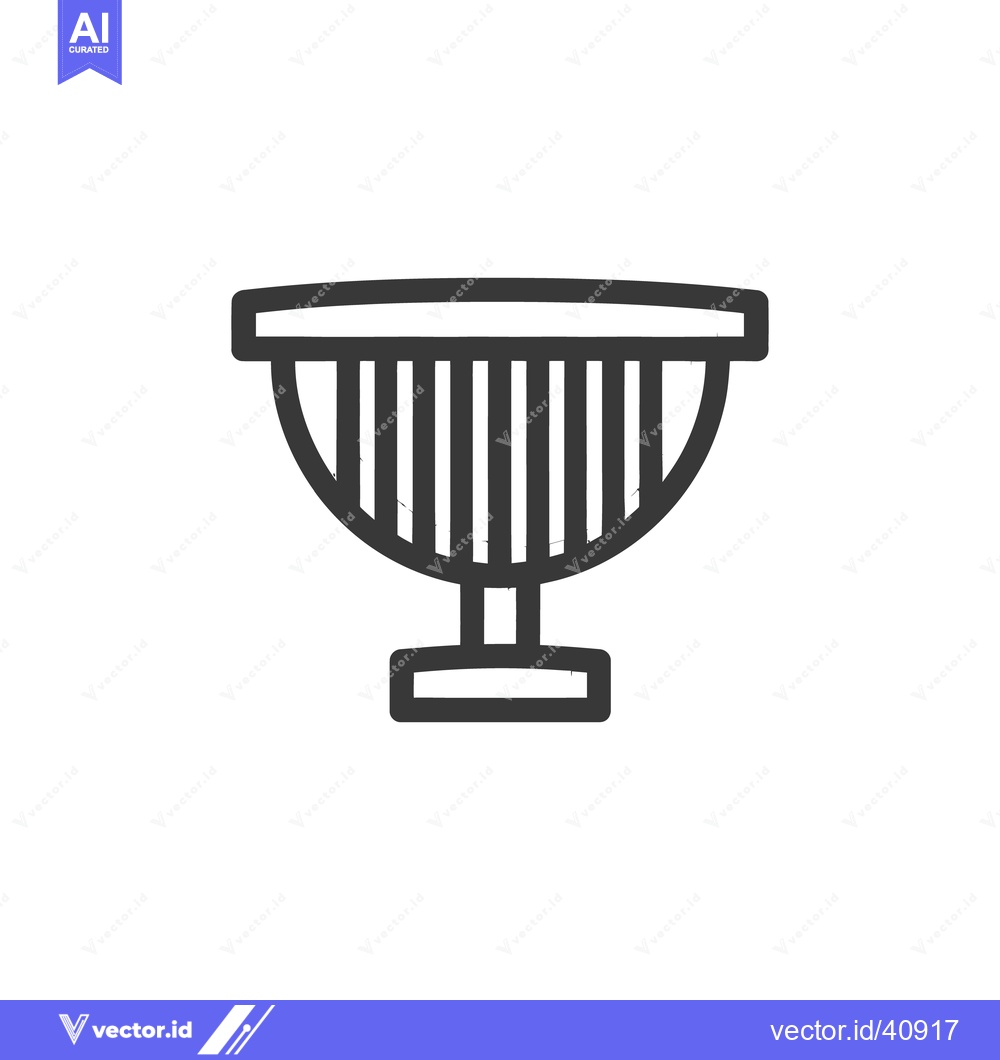 Premium Vector dari Minimalist Vector Icon of a Classic Fruit Bowl with Pedestal Base