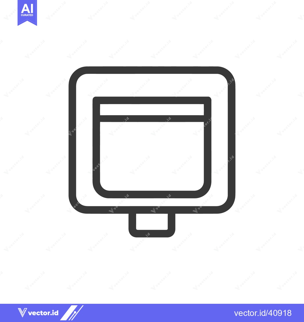 Premium Vector of Minimalist Oven Icon: Clean Line Art for Kitchen Appliance Symbolism