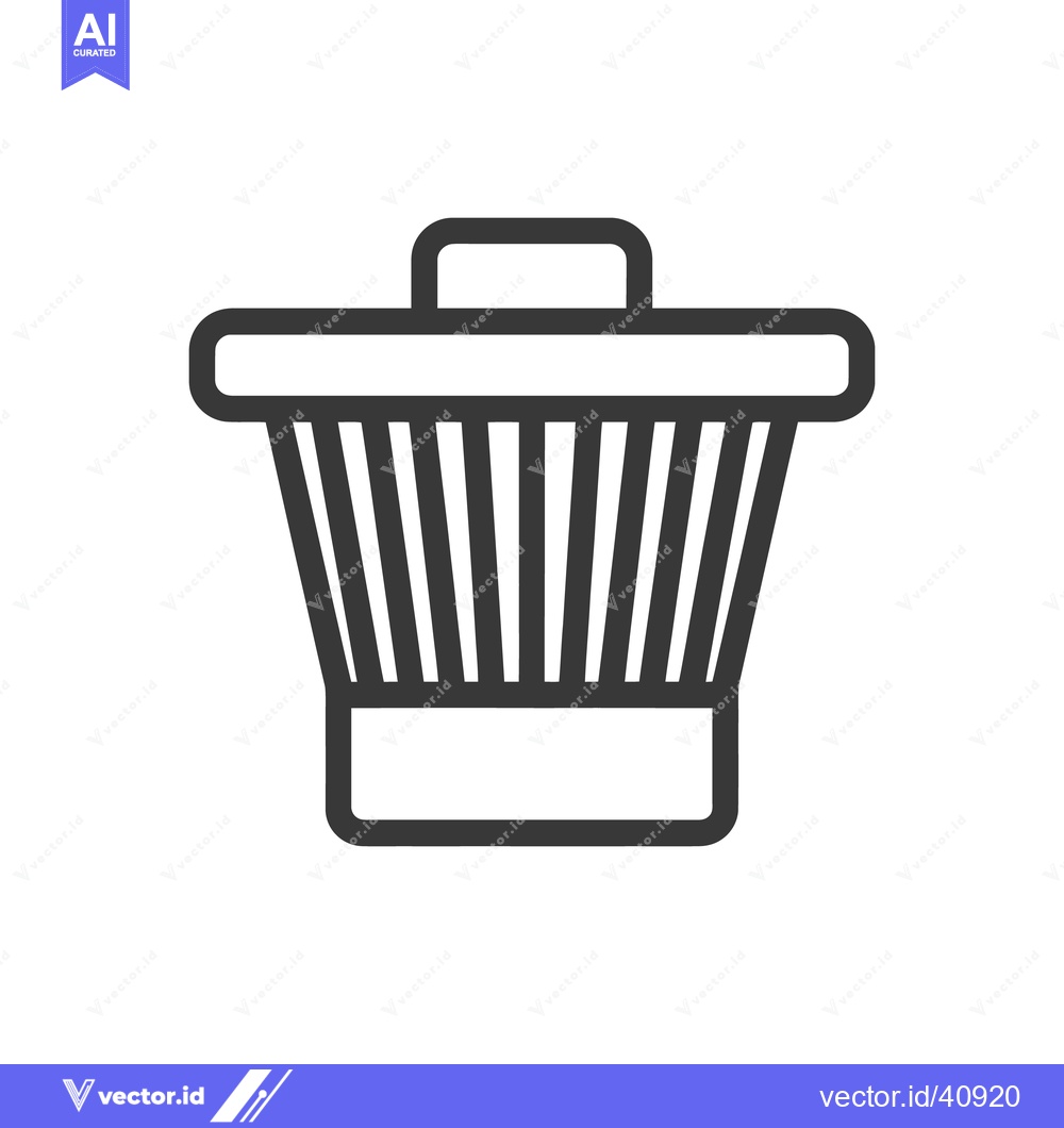 Premium Vector dari Minimalist Trash Can Icon: Clean Vector Symbol for Waste Disposal and