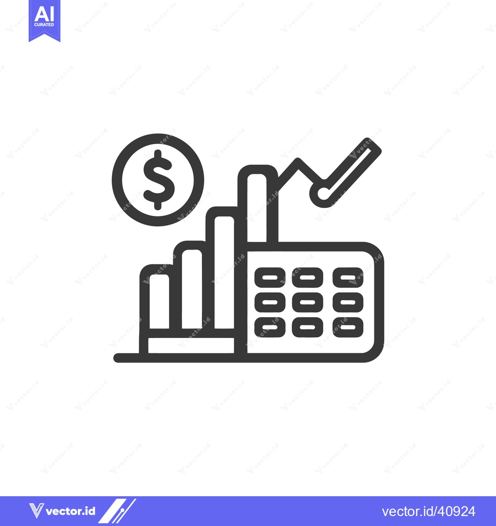 Premium Vector of Financial Growth Icon: Rising Bar Graph with Dollar Sign and Upward Tr