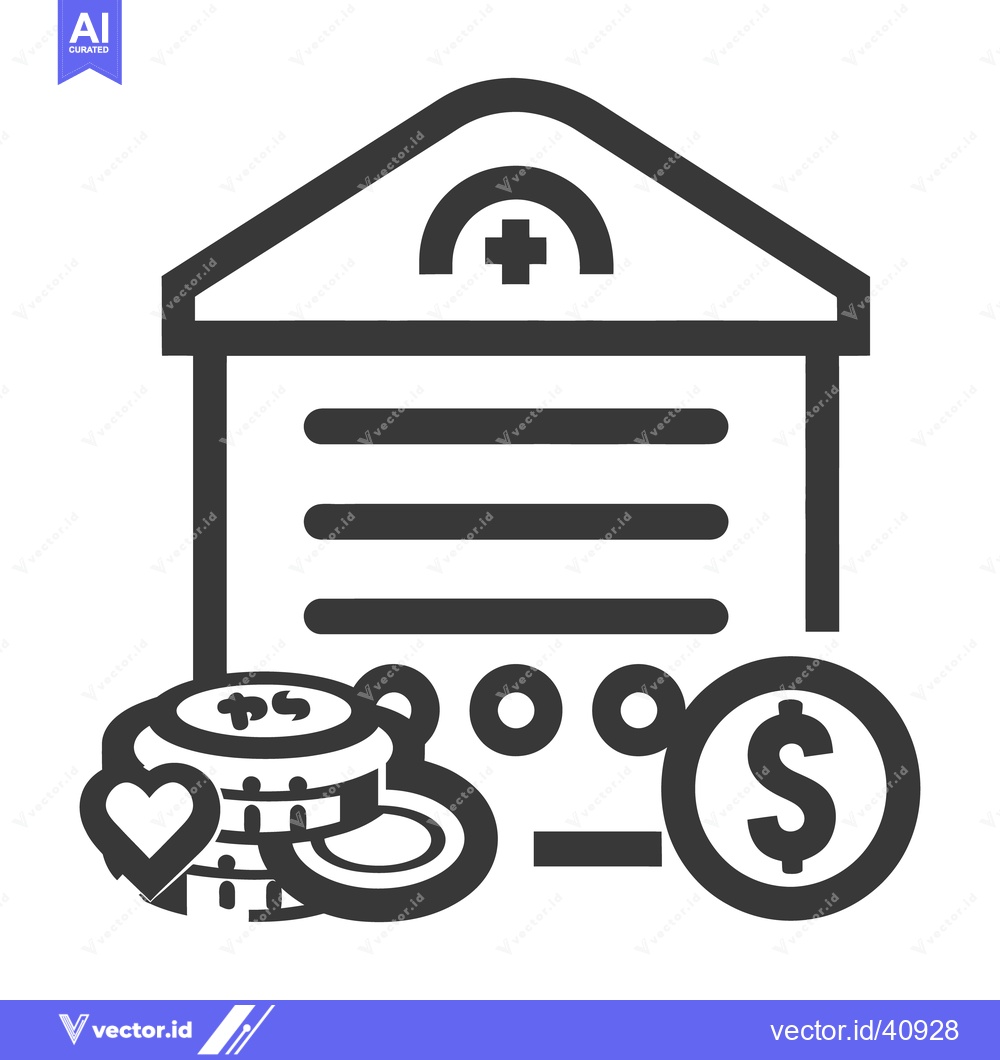 Premium Vector dari Medical facility image with monetary and charity related elements