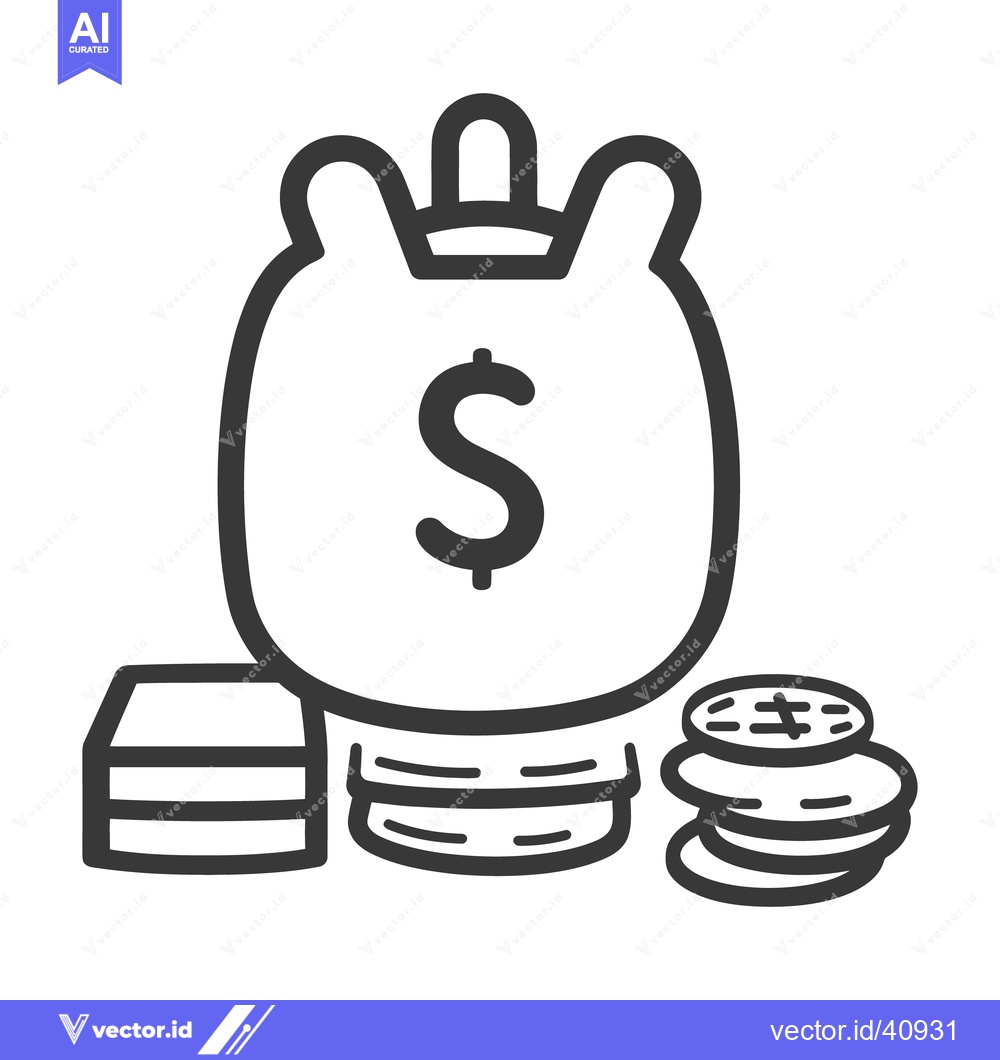 Premium Vector dari A money bag and coins representing wealth and finances