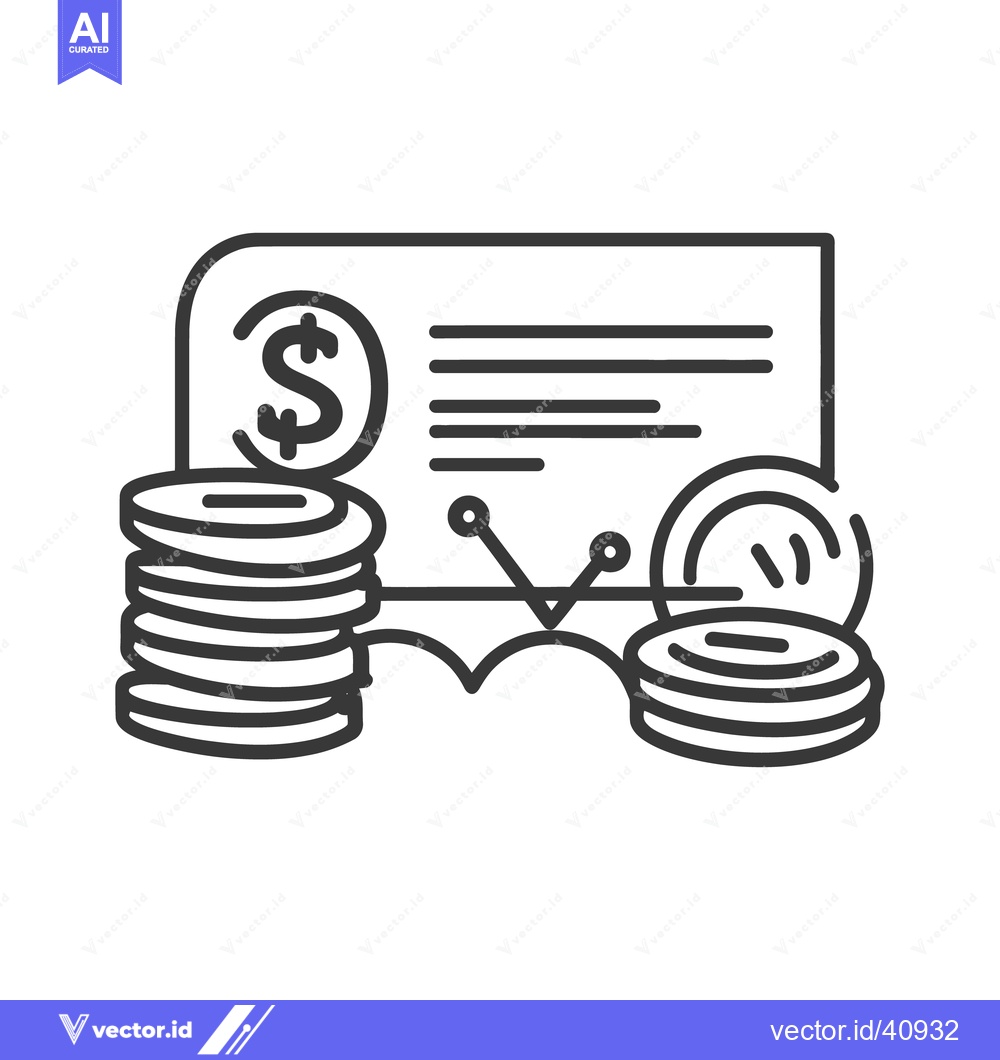 Premium Vector dari Financial illustration showcasing currency graph coins and a document