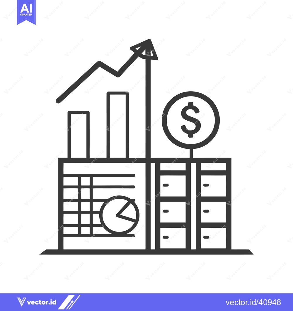 Premium Vector dari Financial Growth and Data Analysis Icon with Upward Arrow and Dollar S