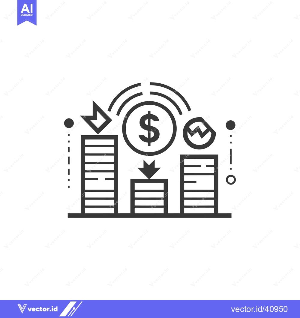 Premium Vector dari Financial growth and investment  icon with dollar sign