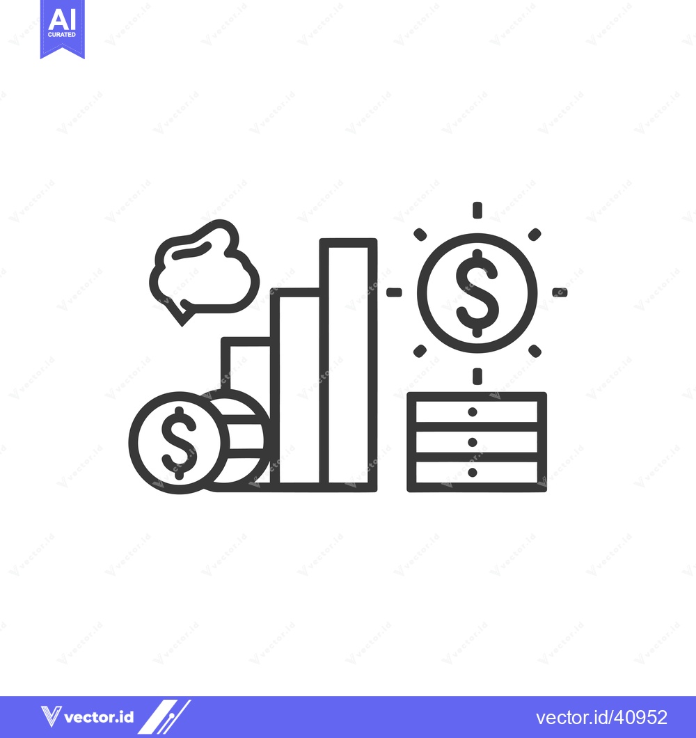 Premium Vector dari Financial Growth with a Dollar Sign Surrounded by Rays and a Bar Chart