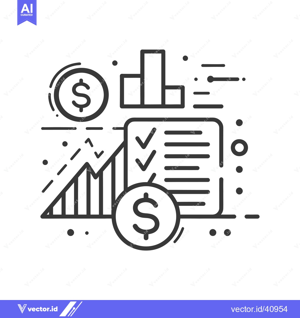 Premium Vector of Financial Growth with Checklists and Dollar Signs