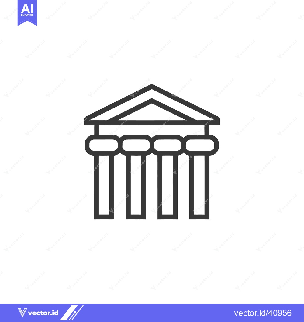 Premium Vector of A simple linear illustration of a classical building facade