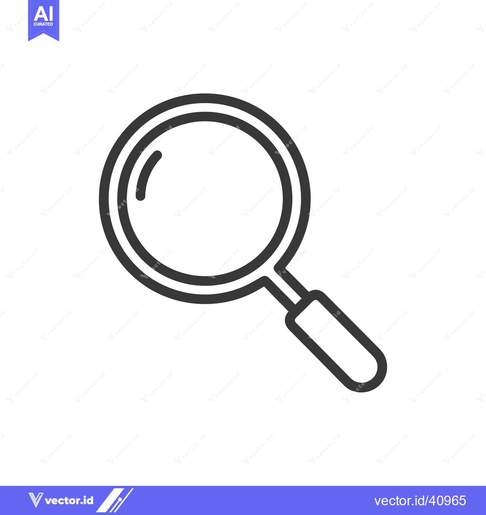 Premium Vector dari Magnifying Glass Icon: Simple, Bold Line Art for Search and Discovery