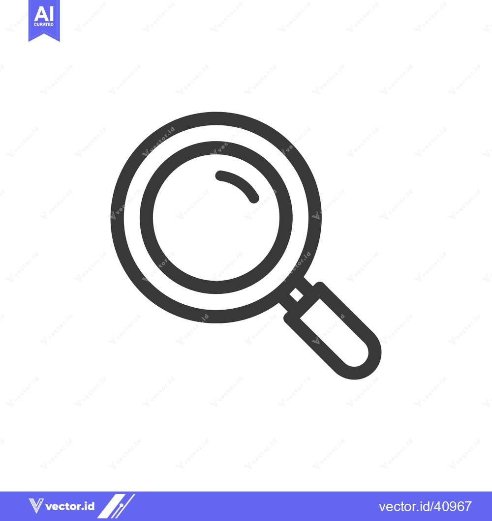 Premium Vector of Sleek Magnifying Glass Icon: Minimalist Design for Search and Discover