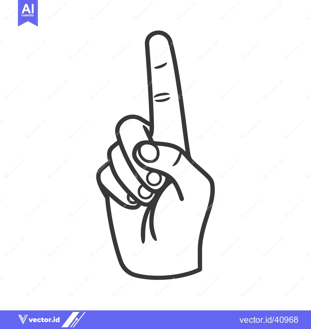 Premium Vector dari An isolated drawing of a hand pointing upwards with one finger