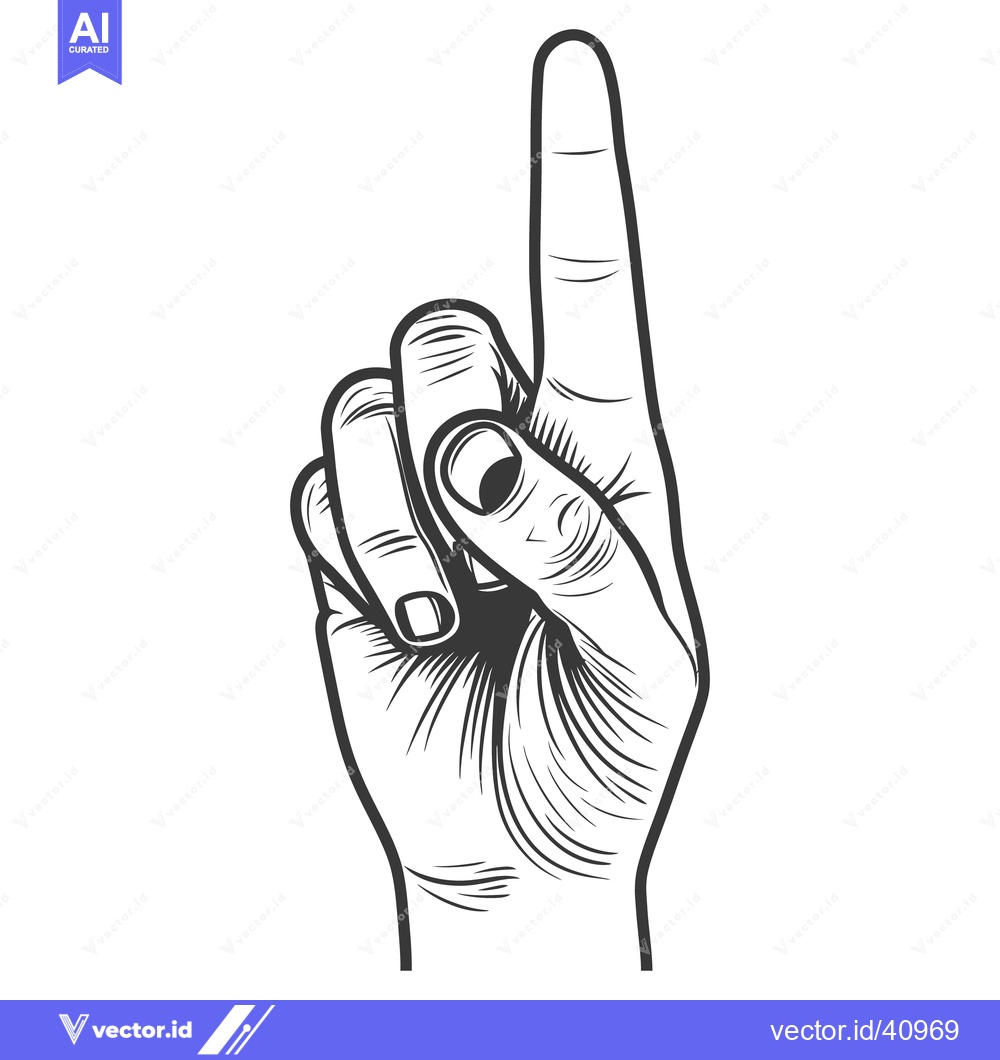 Premium Vector dari An illustration of a human hand pointing its index finger up