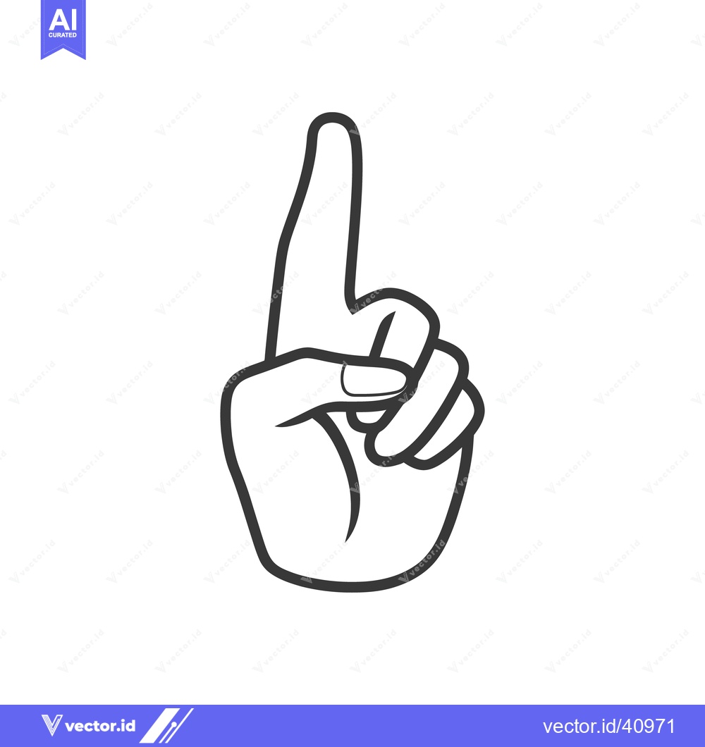 Premium Vector of A hand pointing upwards with the index finger extended in a gesture