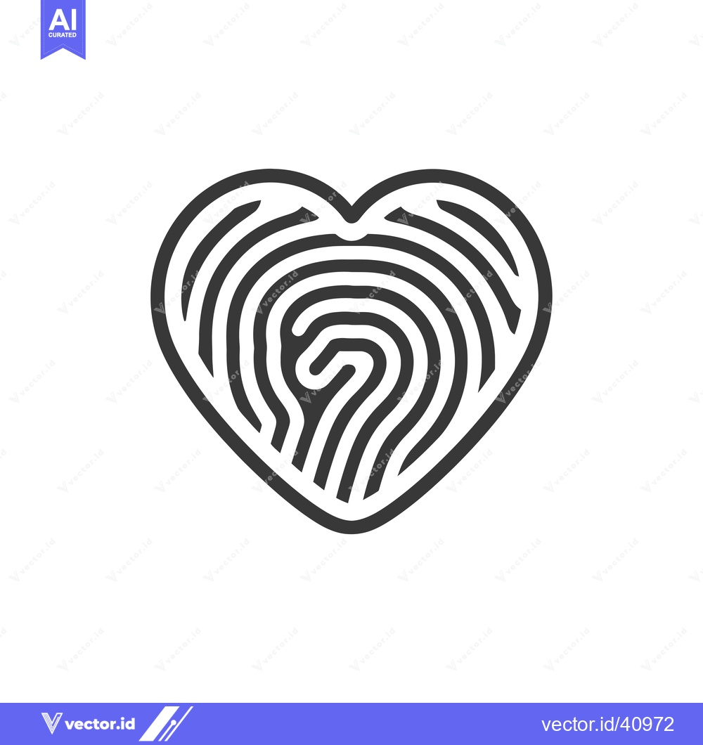 Premium Vector dari Fingerprint Design Inside a Heart Shape