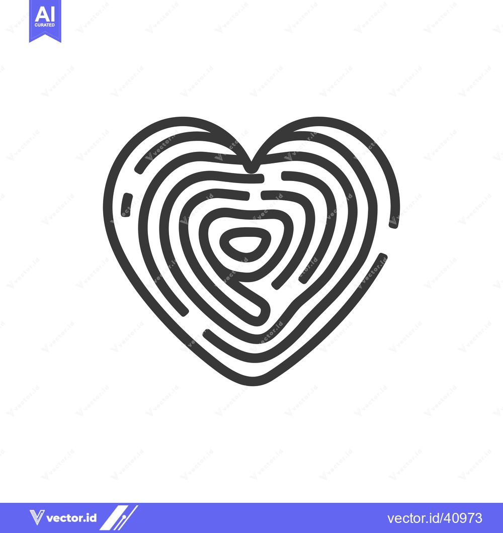 Premium Vector dari Fingerprint Heart Shape Design