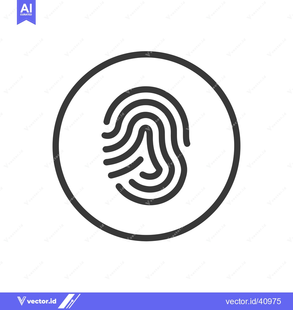 Premium Vector of Fingerprint Icon in a Circle