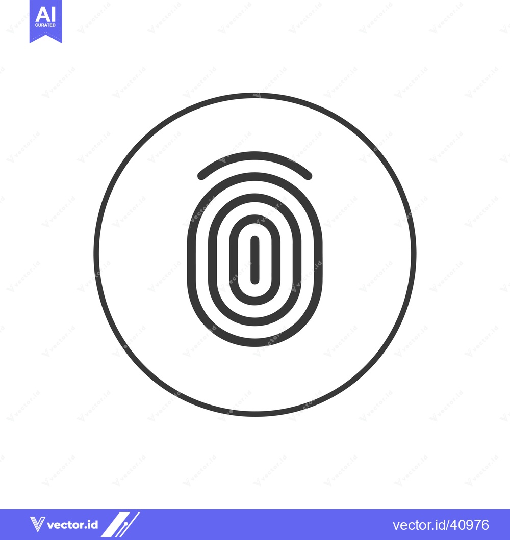 Premium Vector dari Fingerprint Icon in a Circle Outline