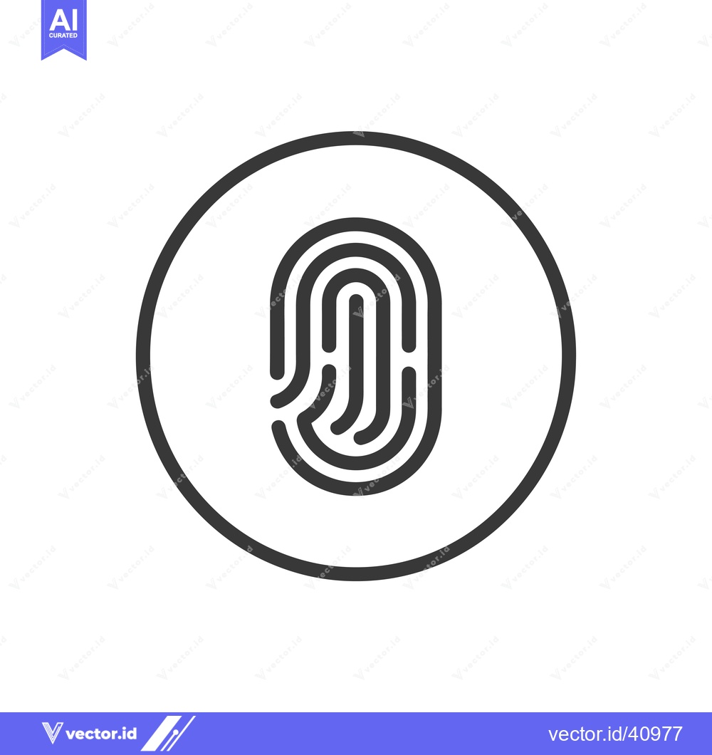 Premium Vector of Fingerprint Icon in a Circle Outline