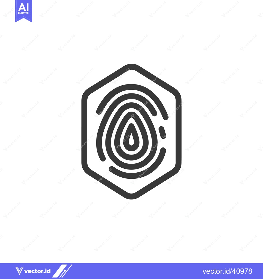 Premium Vector dari Fingerprint Icon in a Hexagonal Shape