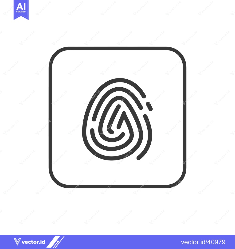 Premium Vector dari Fingerprint Icon in a Square Frame