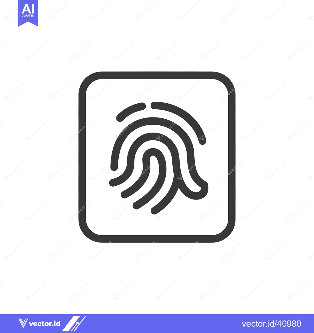 Premium Vector dari Fingerprint Icon in a Square Frame