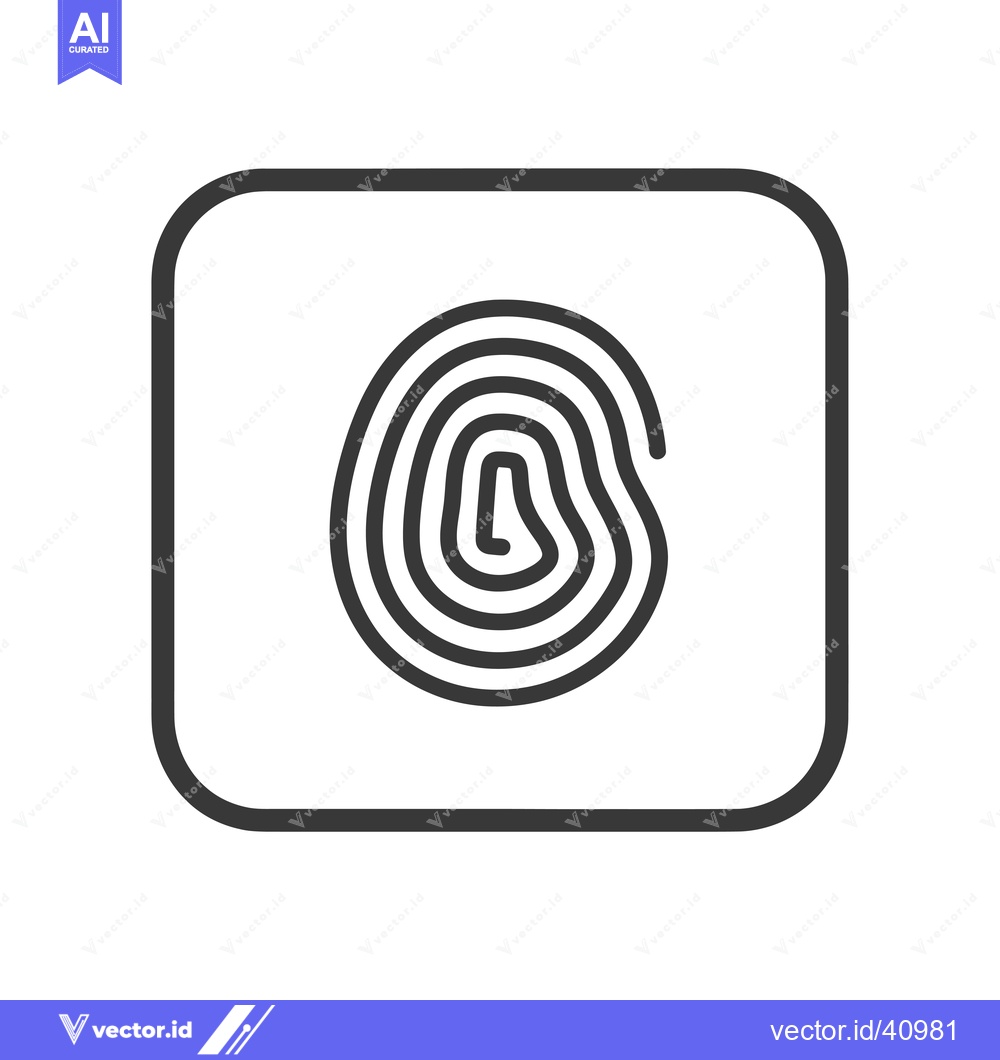 Premium Vector dari Fingerprint Icon in a Square Outline