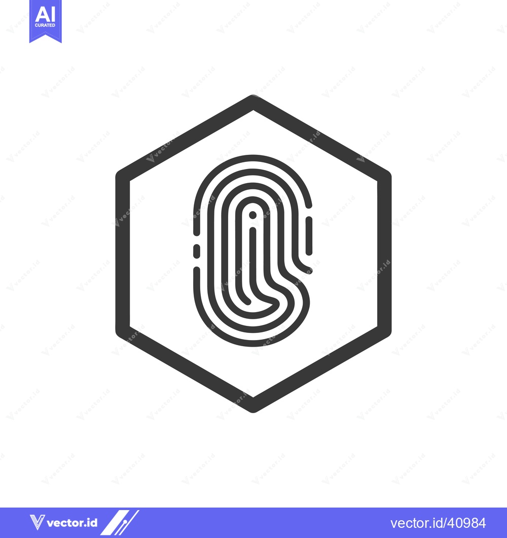 Premium Vector dari Fingerprint Icon Inside a Hexagon