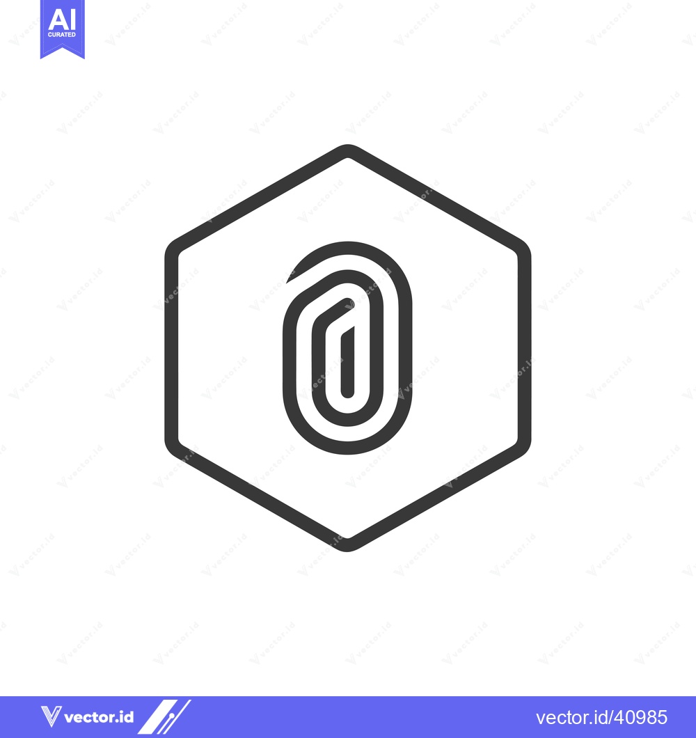 Premium Vector dari Fingerprint Icon Inside a Hexagon