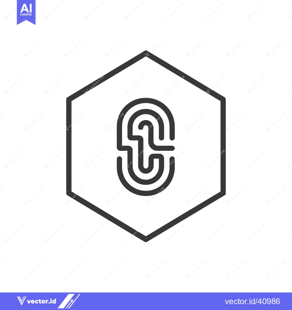 Premium Vector dari Fingerprint Icon Inside a Hexagon
